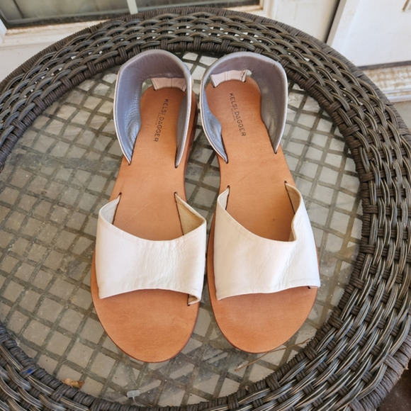 Kelsi Dagger Brooklyn Clarkson Flat Sandals, Sea Salt - Picture 1 of 6